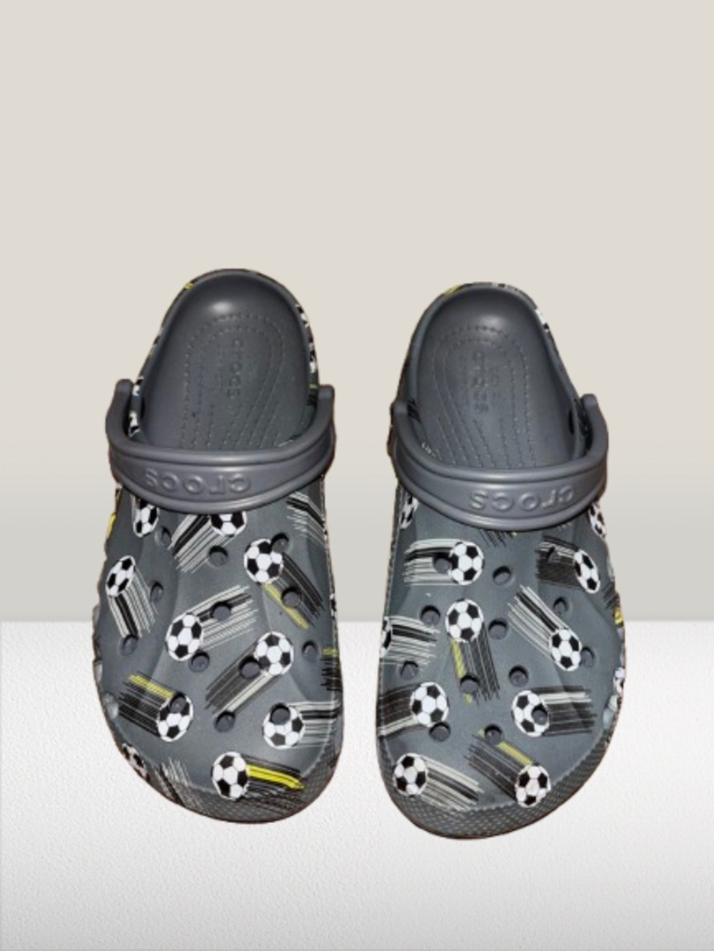 CROCS Kids Gray Soccer Print